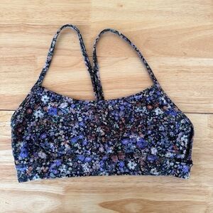 Lululemon Flow Y Nulu Bra purple floral print size 6